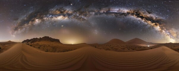 desert view at night with a beautiful sky