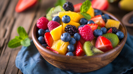 Fruit Fusion Fantasia closeup of healthy fresh. Generative Ai