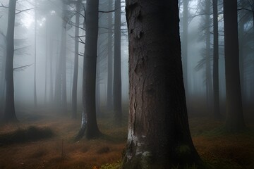 autumn misty forest Generative AI