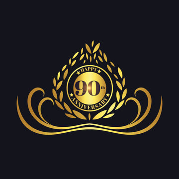 90th Anniversary lettering design template. Vector and illustration.
