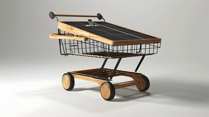 Fototapeta na wymiar Innovative and Minimalist Shopping Cart Design for Modern Retail Environments