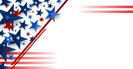 4th of july USA independence day banner design of stars on white background with copy space vector illustration - 777964792