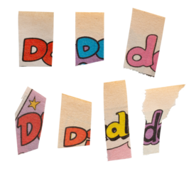 Ransom comics font type D from printout comics, HQ, cutout, collage element for graphic design, png isolated on transparent background	