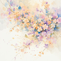 Delicately Elegant Watercolor Floral Masterpiece - 777965176