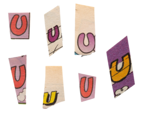 Ransom comics font type U from printout comics, HQ, cutout, collage element for graphic design, png isolated on transparent background	