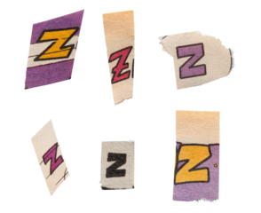 Ransom comics font type Z from printout comics, HQ, cutout, collage element for graphic design, png isolated on transparent background	