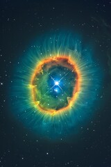 Ring Nebula, a Planetary Nebula Located in The Constellation Lyra, With Its Glowing Ring of Gas And...