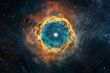 Ring Nebula, a Planetary Nebula Located in The Constellation Lyra, With Its Glowing Ring of Gas And...