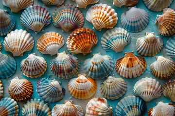 Array of Seashells on a Table