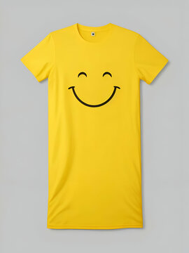 T-shirt isolated on white background , happy smiley t-shirt