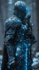 Legendary warriors clad in armor forged from the essence of comets - obrazy, fototapety, plakaty