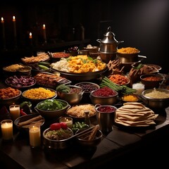 Obraz premium A Pongal Feast with Delicious Traditional Dishes