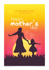 Happy mother's day poster template, social media post, banner