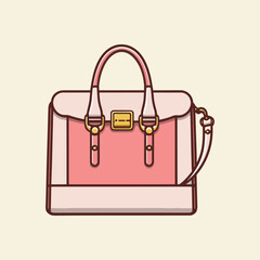 vector female stylish cartoon illustration handbag