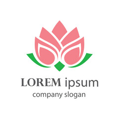 Elegant and beautiful blooming flower logo illustration