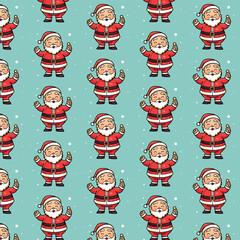 Santa claus christmas seamless pattern background