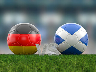 Naklejka premium Football euro cup group A Germany vs Scotland