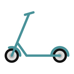 Scooter icon in flat color fill style