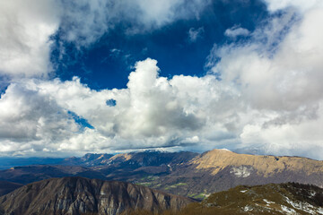 Mount Matajur in a cloudy spring day