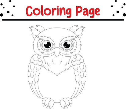 cute owl animal coloring page