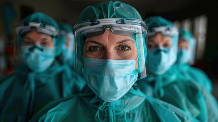 Fototapeta na wymiar Protective equipment worn by frontline health care workers