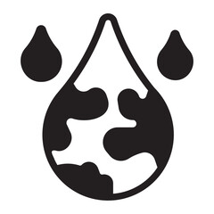 save water glyph icon