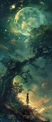 Obraz premium Magical beings crafting spells in the heart of enchanted forests
