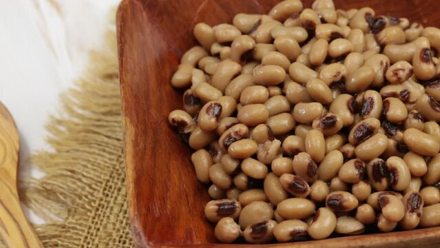 plat d'haricots oeil noir, en gros plan