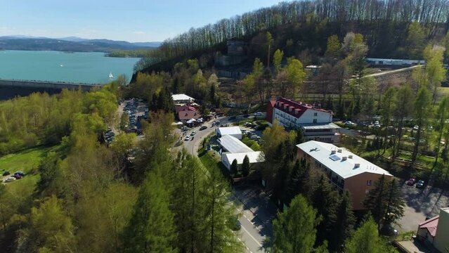 Houses On A Hill In Solina Bieszczady Aerial Poland