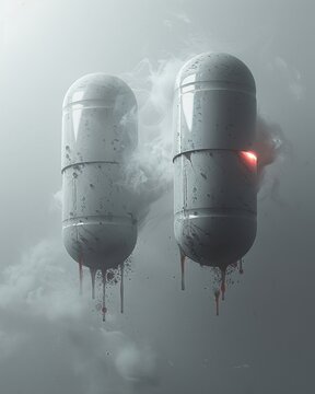 animation , painkiller, game, tonado, floating , hyper realistic