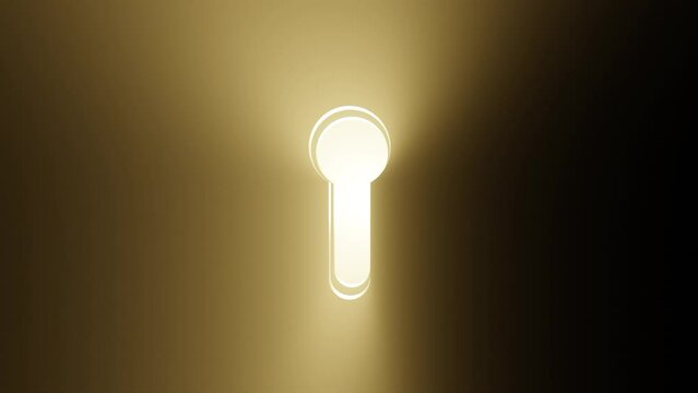 A bright beam of light from a keyhole.