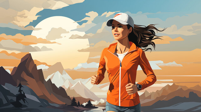 woman jogging in the mountains