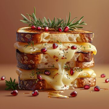 bon chic bon genre, Grilled Cheese Sandwiches, Burgundy, Goat, Heritage , 3D illustration