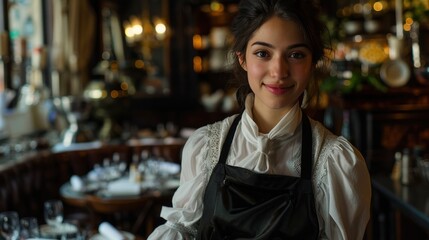 Fototapeta premium young female waitress