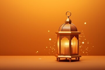 Naklejka premium Eid mubarak and ramadan kareem greetings with islamic lantern and mosque. Eid al fitr background