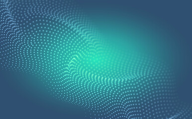 Fototapeta premium neon illuminated grid on a blue background. speckled relief appearing on the blue texture 