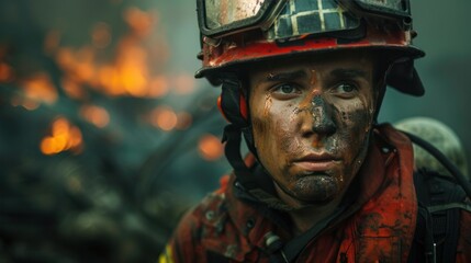 Fototapeta premium Firefighters bear the brunt as they navigate the complexities of rescue efforts.