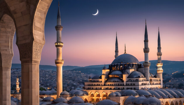 Hagia Sophia mosque in Istanbul, Turkey. Generative AI