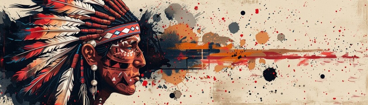 vintage, Red Indian, Character Customization, Tacos, woodworking , illustration