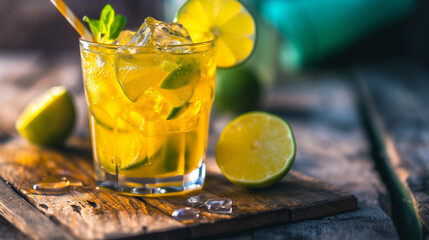 Refreshing beverage promising a cool and zesty summer experience. Generative Ai