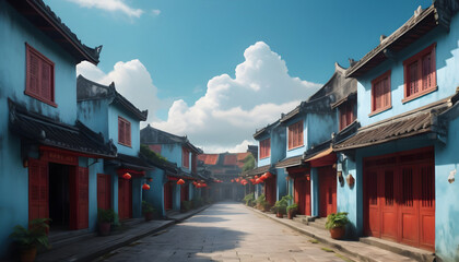 Fototapeta na wymiar Old town of Lijiang, Yunnan province, China. Generative AI