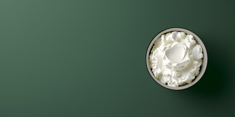 Organic food dairy products sour cream cottage cheese in white utensils on wooden background close up.
