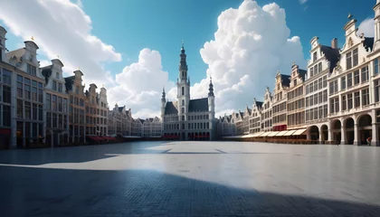 Foto op Plexiglas anti-reflex Panoramic view of the Grand Place in Brussels, Belgium. Generative AI © Photo Wall