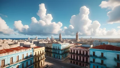 Foto op Aluminium Panoramic view of the old town of Havana, Cuba. Generative AI © Photo Wall