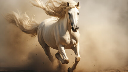 Obraz na płótnie Canvas The elegance of horses against a elegant background, emphasizing their strength and poise Ai Generative