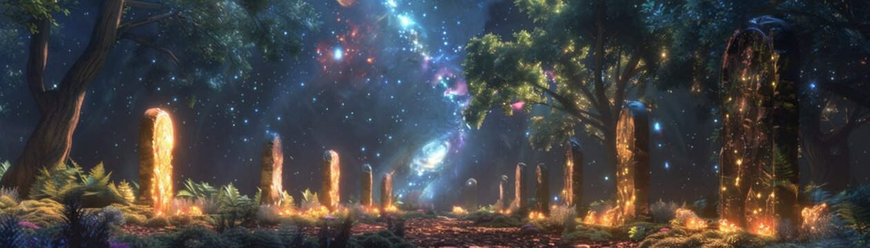 Fototapeta Radiant Rune inscriptions on Phoenix Feather wings