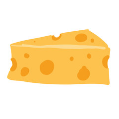 Cheese cartoon icon vector illustration, flat cartoon style, isolated on white background
