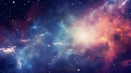 Ethereal Nebula Abstract Background of Cosmic Clouds and Stars