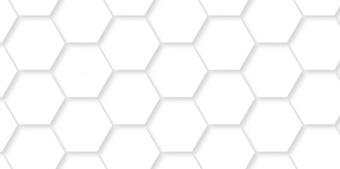 Abstract background with hexagons honeycomb technology texture. Hexagonal shape 3d structure light seamless geometric background. Surface polygon pattern with digital hexagon and futuristic business.