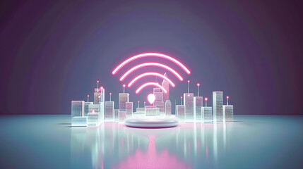 Exploring the Freedom of Connectivity: The Wireless Connection Concept. - obrazy, fototapety, plakaty